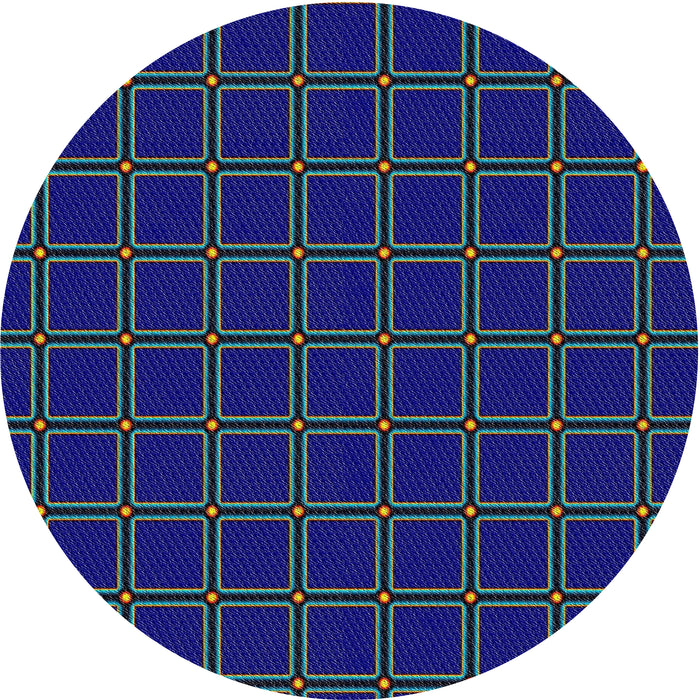 Sideview of Patterned Steel Blue Novelty Rug, pat349