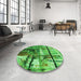 Patterned Green Rug in a Kitchen, pat35grn