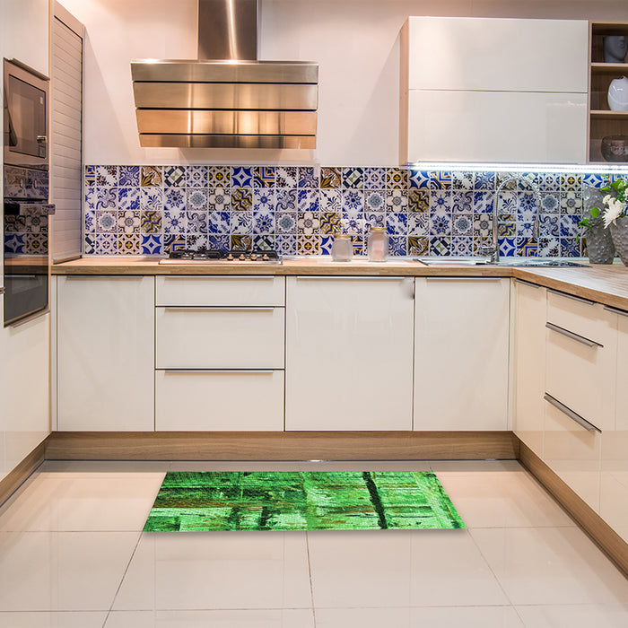 Machine Washable Transitional Green Rug in a Washing Machine, wshpat35grn
