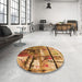 Patterned Orange Rug in a Kitchen, pat35org