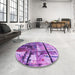 Patterned Violet Purple Rug in a Kitchen, pat35pur