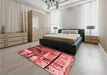 Patterned Red Rug in a Bedroom, pat35rd