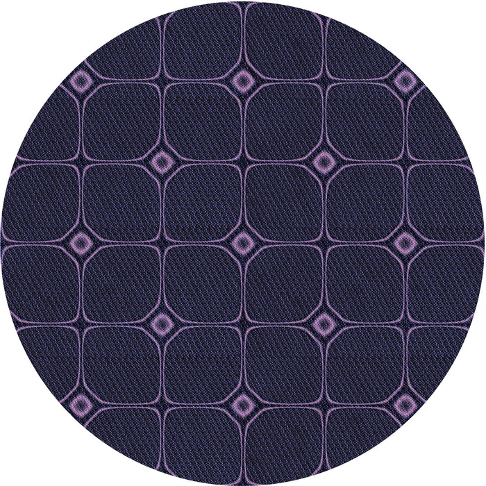 Square Patterned Deep Periwinkle Purple Rug, pat350blu