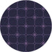 Square Patterned Deep Periwinkle Purple Rug, pat350blu