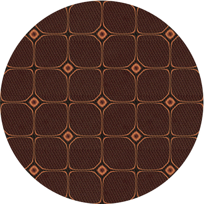 Square Patterned Black Brown Rug, pat350brn