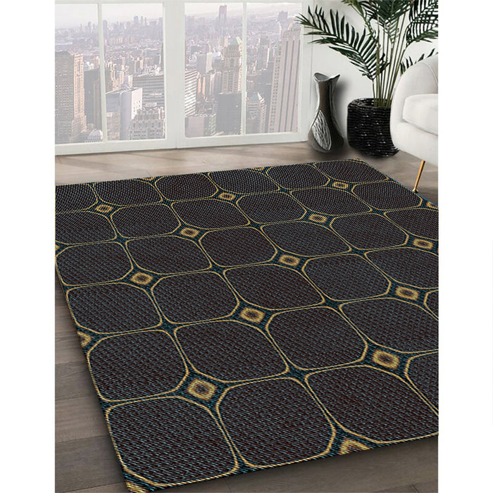 Machine Washable Transitional Midnight Gray Rug in a Family Room, wshpat350lblu