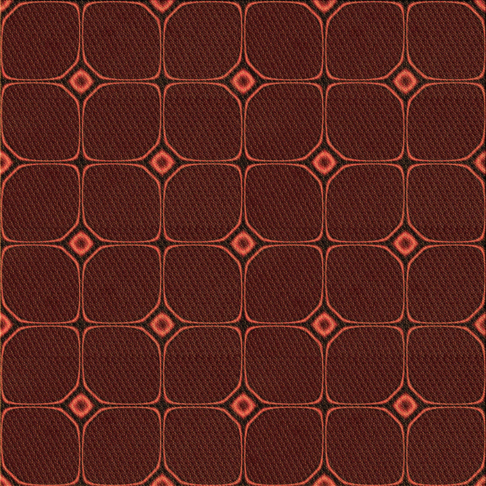 Round Patterned Tomato Red Rug, pat350org