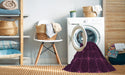 Machine Washable Transitional Dark Magenta Purple Rug in a Washing Machine, wshpat350pur