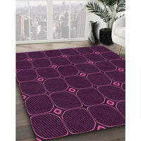 Patterned Dark Magenta Purple Rug, pat350pur