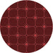 Square Patterned Maroon Red Rug, pat350rd