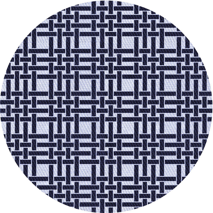Square Patterned Night Blue Rug, pat3500blu