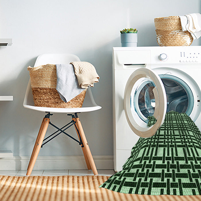 Machine Washable Transitional Pastel Green Rug in a Washing Machine, wshpat3500grn
