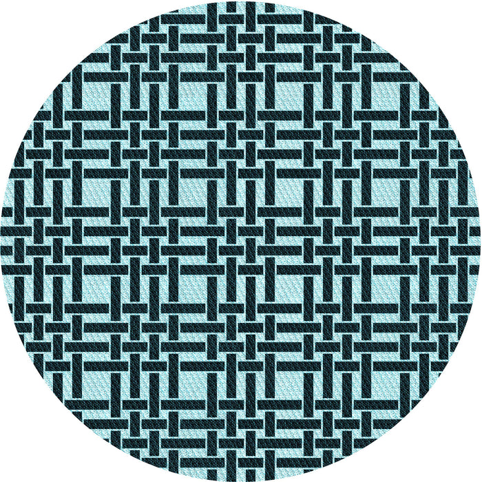 Square Machine Washable Transitional Deep Teal Green Rug in a Living Room, wshpat3500lblu