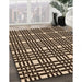 Patterned Black Brown Rug in Family Room, pat3500org