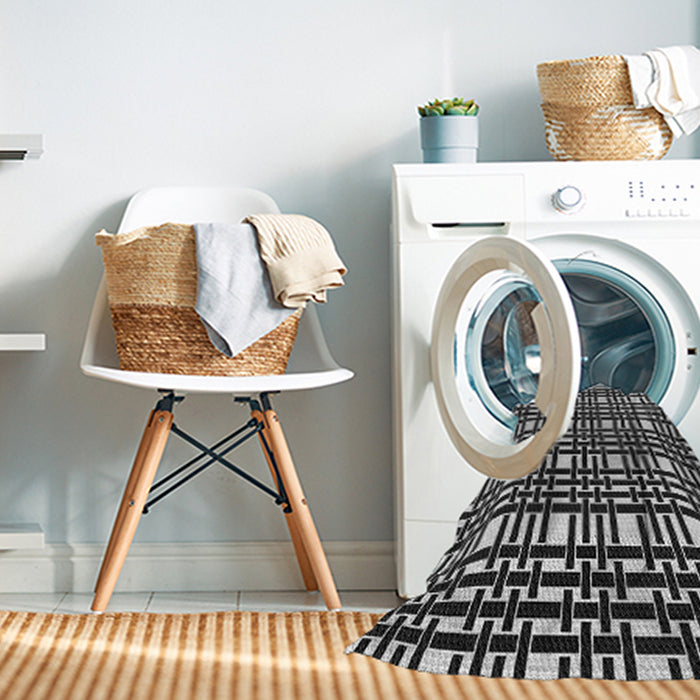 Machine Washable Transitional Silver Gray Rug in a Washing Machine, wshpat3500