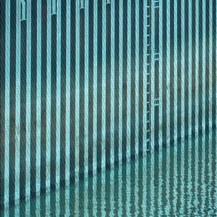 Patterned Turquoise Green Rug, pat3501lblu