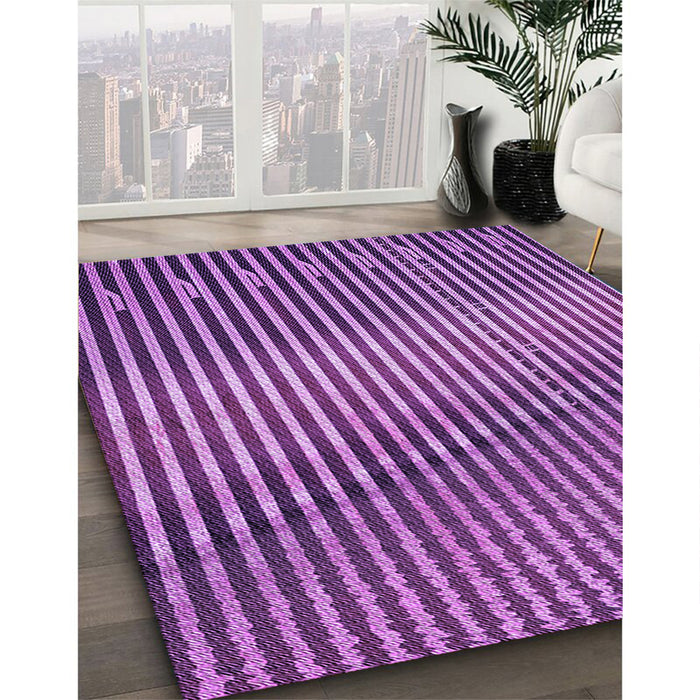 Patterned Dark Magenta Purple Rug in Family Room, pat3501pur