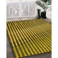 Patterned Deep Yellow Rug, pat3501yw