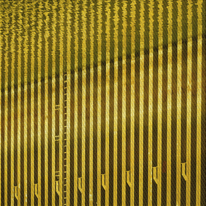 Round Patterned Deep Yellow Rug, pat3501yw