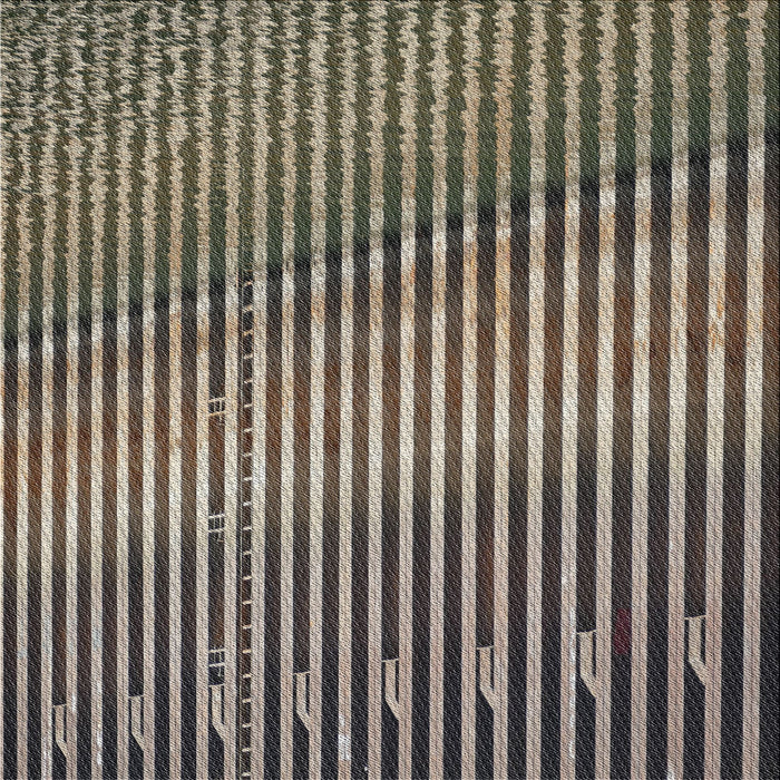 Square Patterned Mocha Brown Novelty Rug, pat3501