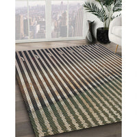 Patterned Mocha Brown Novelty Rug, pat3501