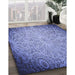 Machine Washable Transitional Sky Blue Rug in a Family Room, wshpat3502blu