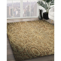 Patterned Yellow Orange Rug, pat3502brn