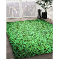 Patterned Green Rug, pat3502grn