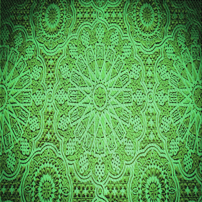 Round Patterned Green Rug, pat3502grn