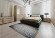 Patterned Cloud Gray Rug in a Bedroom, pat3502gry