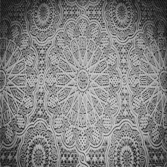 Round Patterned Cloud Gray Rug, pat3502gry