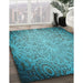 Machine Washable Transitional Blue Rug in a Family Room, wshpat3502lblu