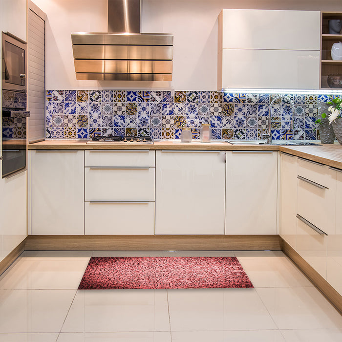 Patterned Red Rug in a Kitchen, pat3502rd