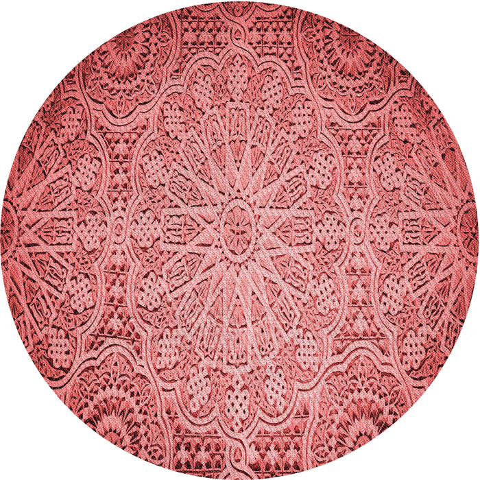 Square Patterned Red Rug, pat3502rd