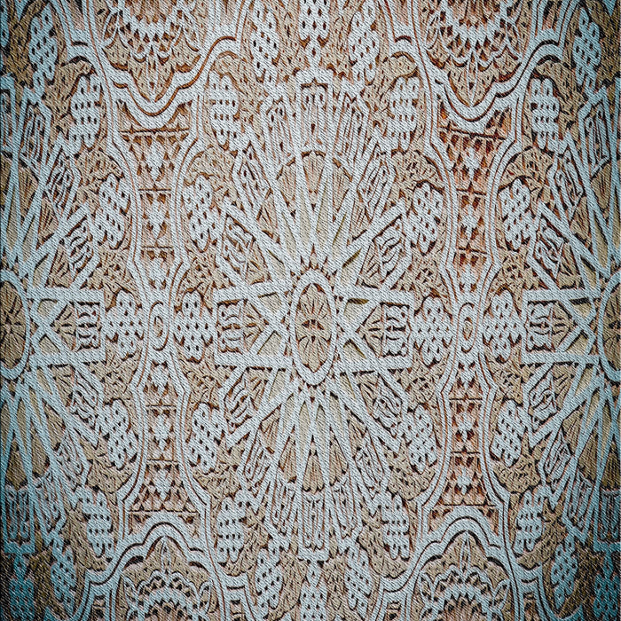 Patterned Silver Gray Novelty Rug, pat3502