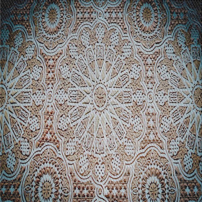 Square Patterned Silver Gray Novelty Rug, pat3502