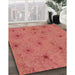 Machine Washable Transitional Tomato Red Rug in a Family Room, wshpat3503brn