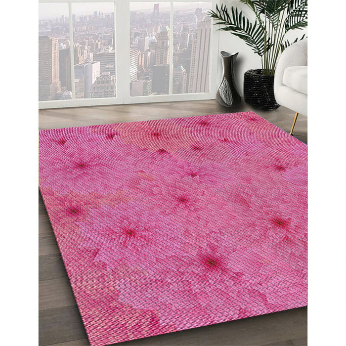 Patterned Hot Pink Novelty Rug in Family Room, pat3503