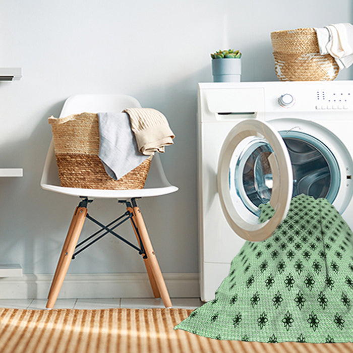 Machine Washable Transitional Mint Green Rug in a Washing Machine, wshpat3504grn