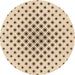 Square Patterned Copper Brown Rug, pat3504org