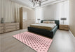 Patterned Red Rug in a Bedroom, pat3504rd