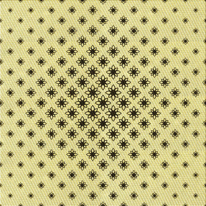 Round Patterned Sun Yellow Rug, pat3504yw