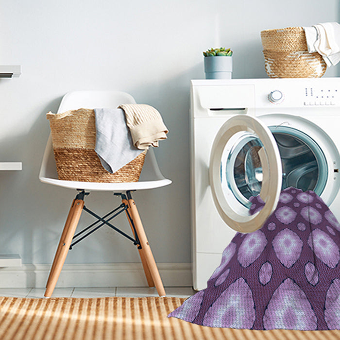 Machine Washable Transitional Bright Lilac Purple Rug in a Washing Machine, wshpat3505blu