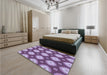 Round Machine Washable Transitional Bright Lilac Purple Rug in a Office, wshpat3505blu