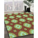 Machine Washable Transitional Yellow Green Rug in a Family Room, wshpat3505lblu