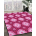 Machine Washable Transitional Raspberry Red Rug in a Family Room, wshpat3505pur