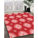 Machine Washable Transitional Red Rug in a Family Room, wshpat3505rd