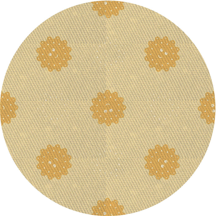 Square Patterned Golden Gold Rug, pat3506brn