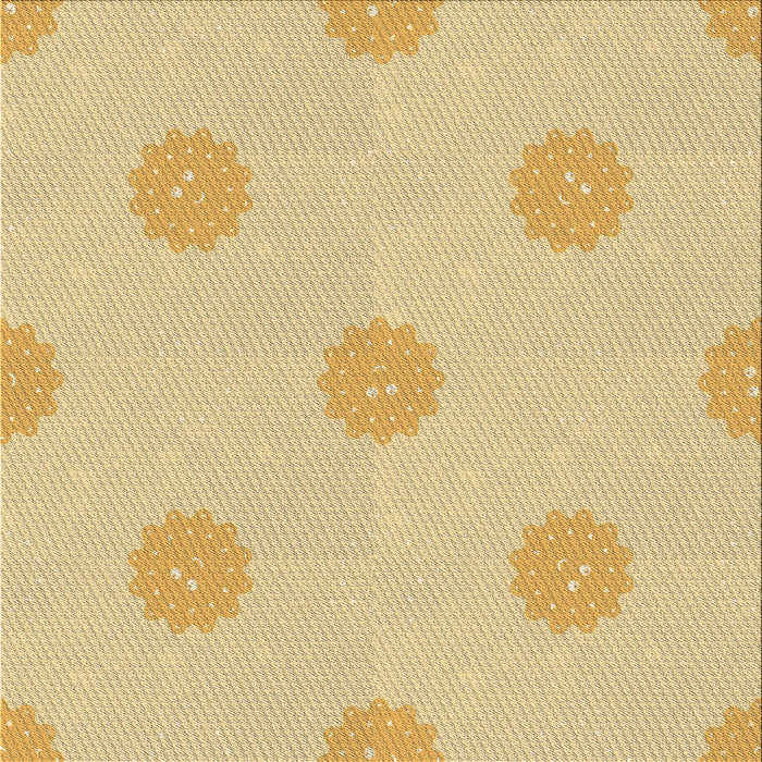 Round Patterned Golden Gold Rug, pat3506brn