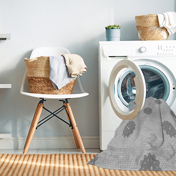 Machine Washable Transitional Gunmetal Gray Rug in a Washing Machine, wshpat3506gry